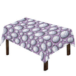 Purple And White Volleyball Print Tablecloth
