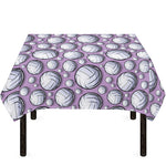Purple And White Volleyball Print Tablecloth