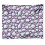 Purple And White Volleyball Print Tapestry