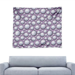 Purple And White Volleyball Print Tapestry