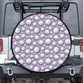 Purple And White Volleyball Print Tire Cover