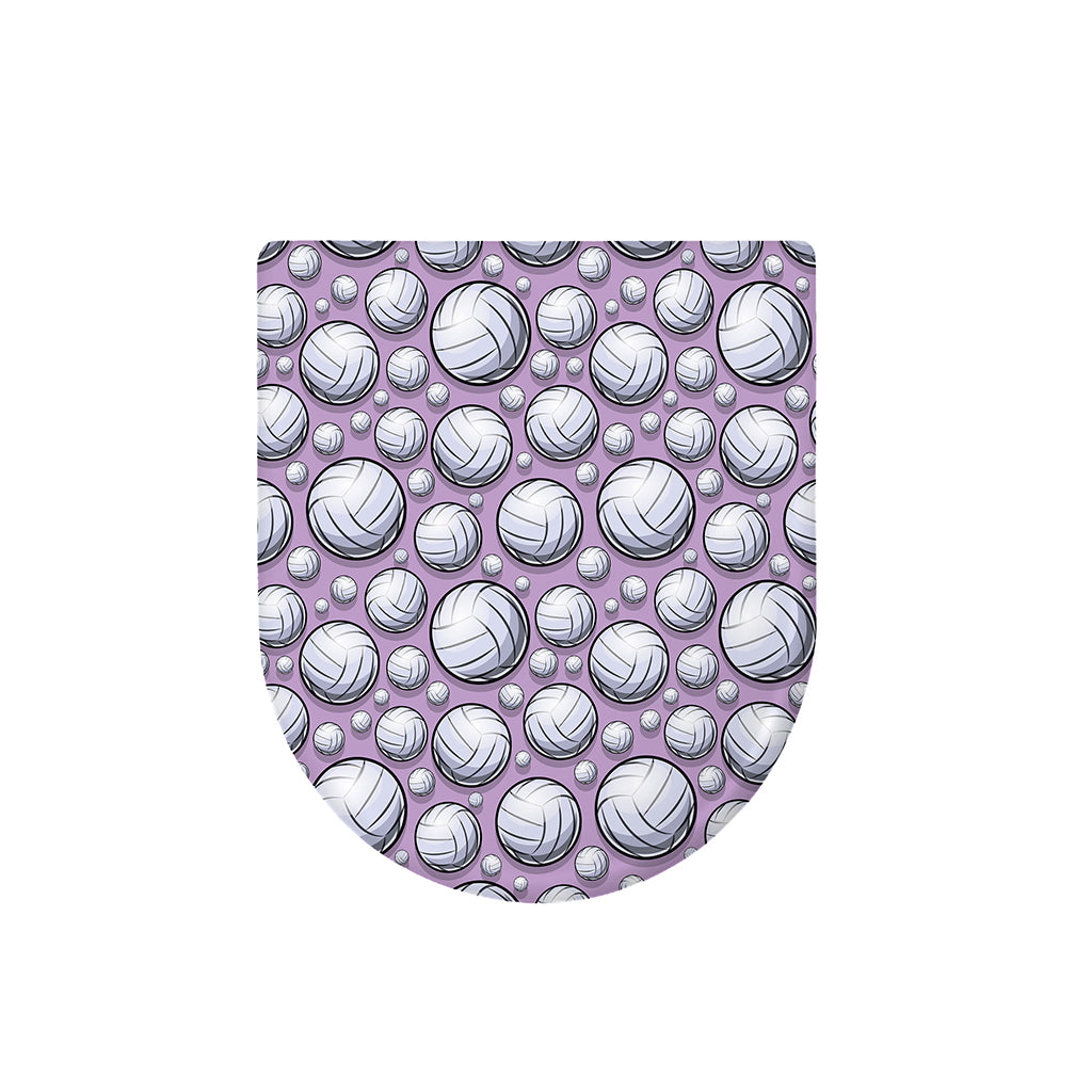 Purple And White Volleyball Print Toilet Lid Cover