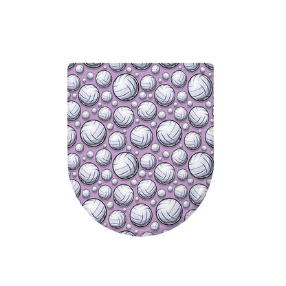Purple And White Volleyball Print Toilet Lid Cover