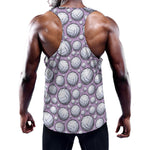 Purple And White Volleyball Print Training Tank Top