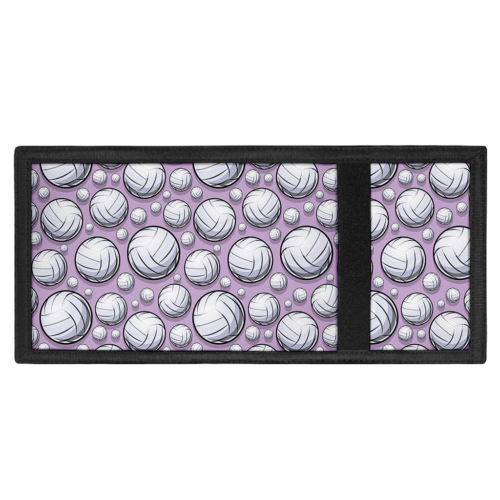 Purple And White Volleyball Print Trifold Wallet