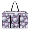 Purple And White Volleyball Print Utility Tote Bag