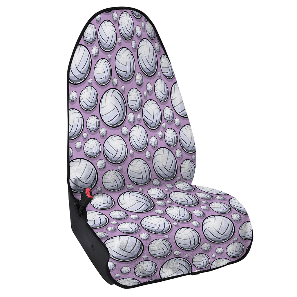 Purple And White Volleyball Print Waterproof Car Seat Cover