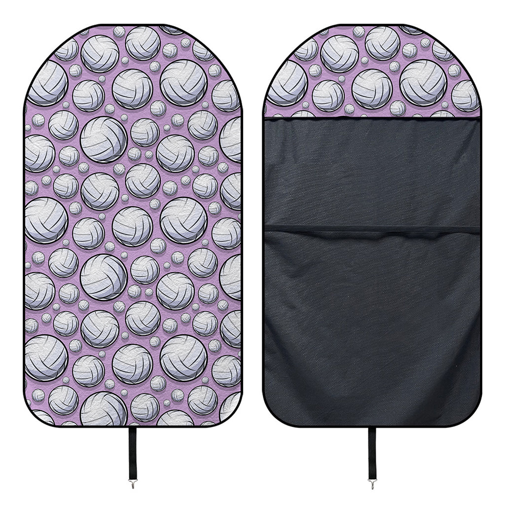 Purple And White Volleyball Print Waterproof Car Seat Cover