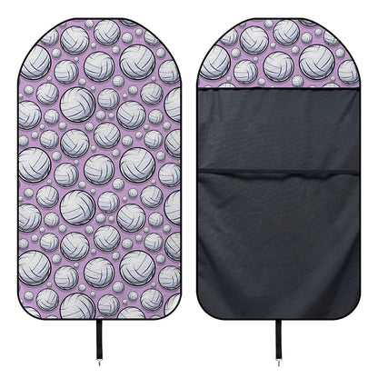 Purple And White Volleyball Print Waterproof Car Seat Cover