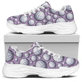 Purple And White Volleyball Print White Chunky Shoes