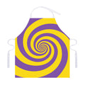 Purple And Yellow Spiral Illusion Print Adjustable Apron