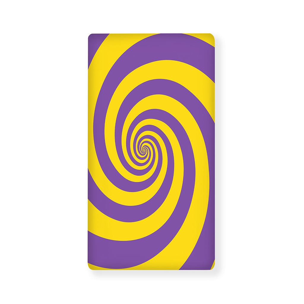 Purple And Yellow Spiral Illusion Print Baby Crib Sheet