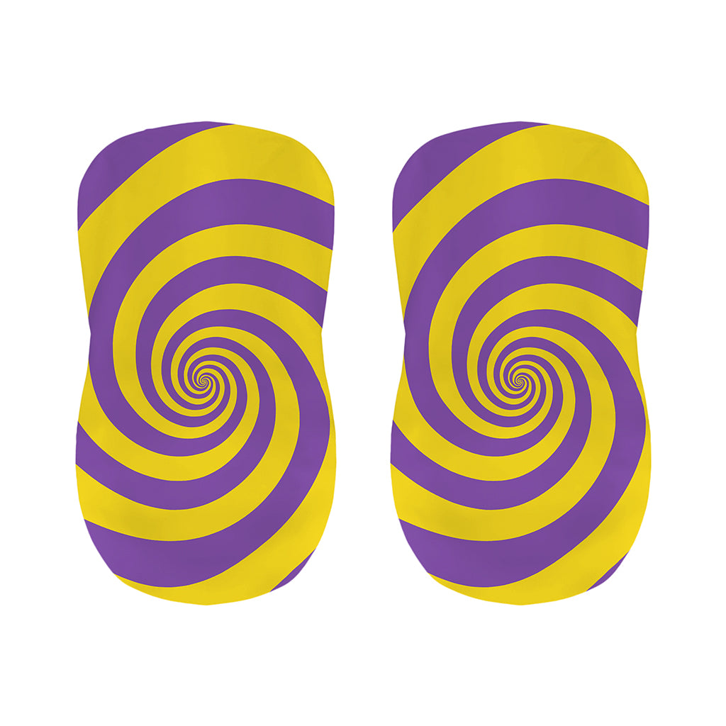 Purple And Yellow Spiral Illusion Print Bar Stool Covers