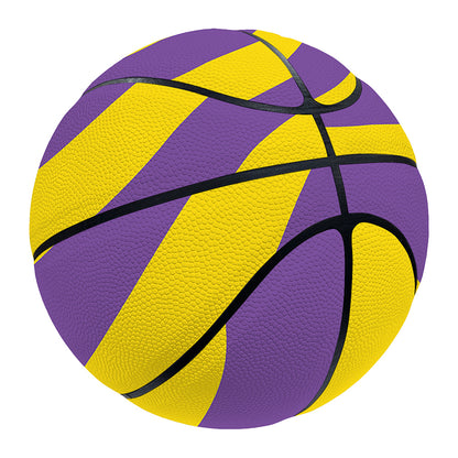 Purple And Yellow Spiral Illusion Print Basketball