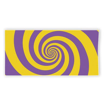 Purple And Yellow Spiral Illusion Print Beach Towel