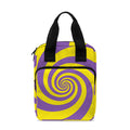 Purple And Yellow Spiral Illusion Print Bible Tote Bag