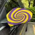 Purple And Yellow Spiral Illusion Print Car Side Mirror Covers
