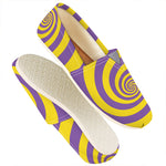 Purple And Yellow Spiral Illusion Print Casual Shoes