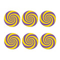 Purple And Yellow Spiral Illusion Print Coaster Set