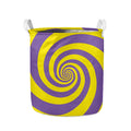 Purple And Yellow Spiral Illusion Print Collapsible Laundry Basket