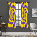 Purple And Yellow Spiral Illusion Print Grommet Curtain Panels
