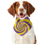 Purple And Yellow Spiral Illusion Print Dog Bandana