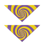 Purple And Yellow Spiral Illusion Print Dog Bandana