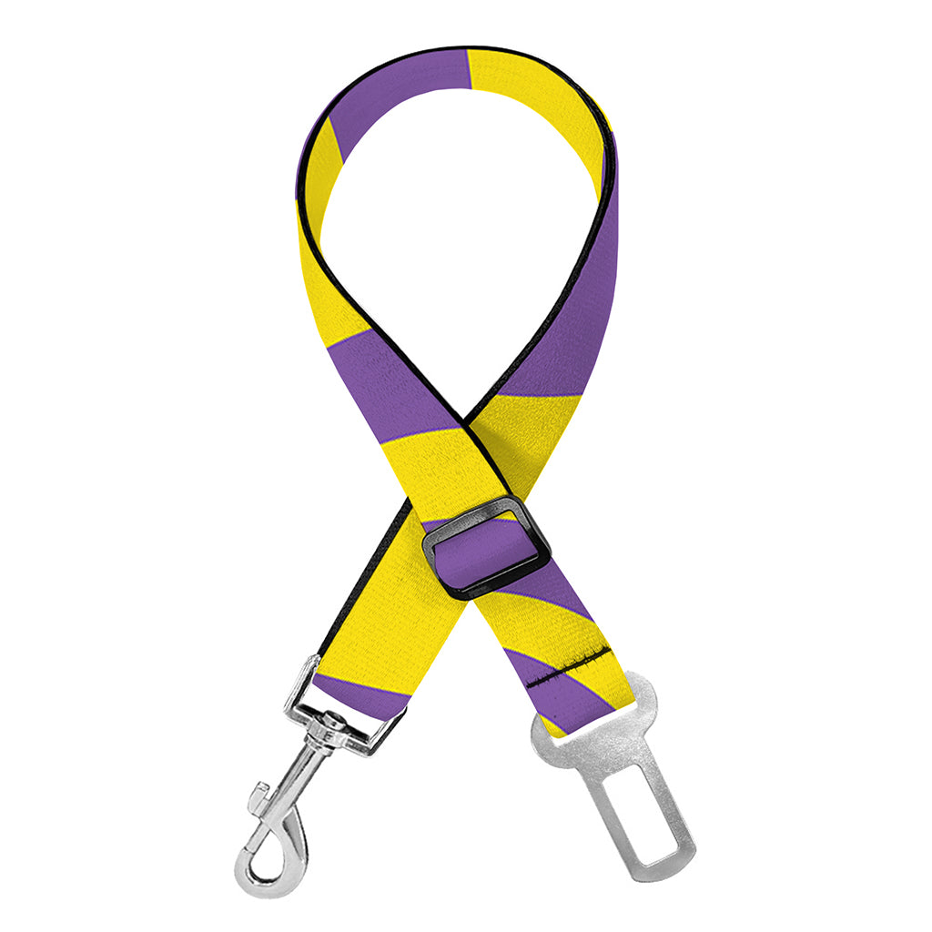 Purple And Yellow Spiral Illusion Print Dog Seat Belt