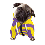 Purple And Yellow Spiral Illusion Print Dog Zip Up Hoodie