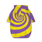 Purple And Yellow Spiral Illusion Print Dog Zip Up Hoodie