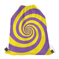 Purple And Yellow Spiral Illusion Print Drawstring Bag