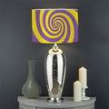 Purple And Yellow Spiral Illusion Print Drum Lamp Shade