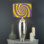 Purple And Yellow Spiral Illusion Print Drum Lamp Shade