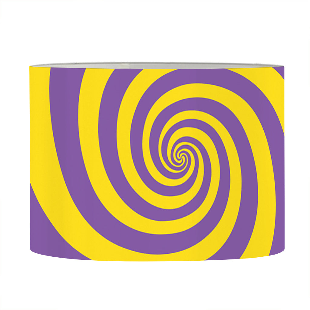 Purple And Yellow Spiral Illusion Print Drum Lamp Shade