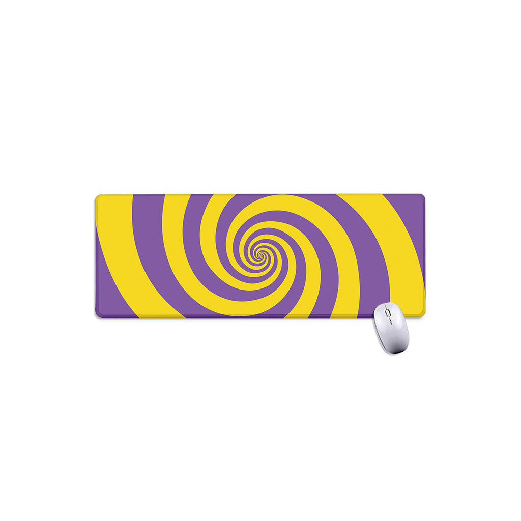 Purple And Yellow Spiral Illusion Print Extended Mouse Pad