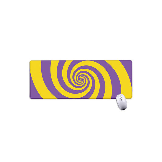 Purple And Yellow Spiral Illusion Print Extended Mouse Pad