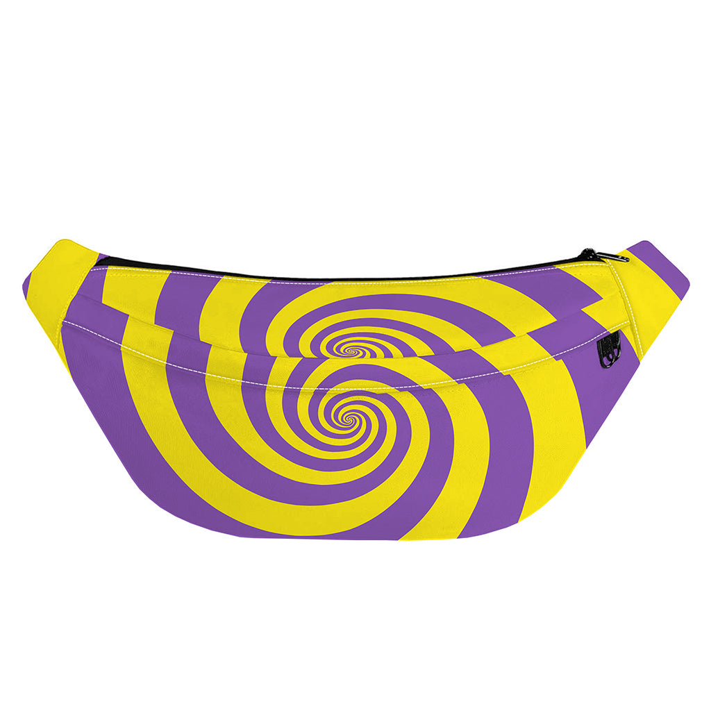 Purple And Yellow Spiral Illusion Print Fanny Pack