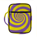 Purple And Yellow Spiral Illusion Print Front Pocket Bible Bag
