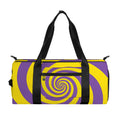 Purple And Yellow Spiral Illusion Print Gym Bag