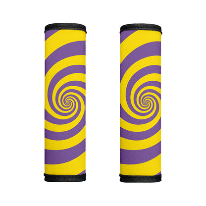 Purple And Yellow Spiral Illusion Print Handle Covers