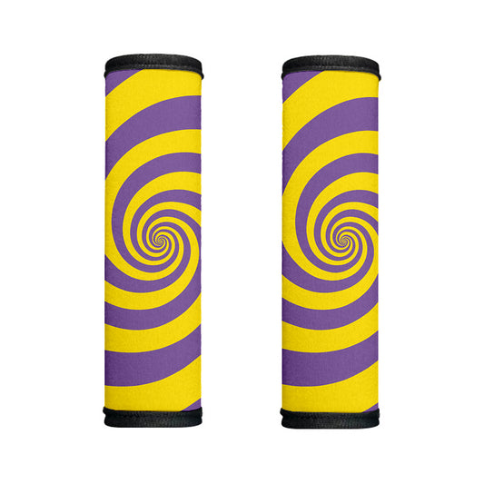 Purple And Yellow Spiral Illusion Print Handle Covers