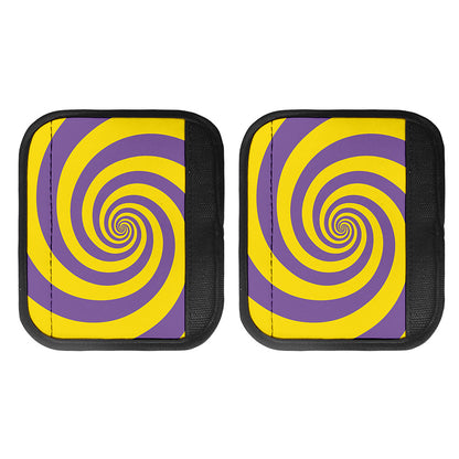 Purple And Yellow Spiral Illusion Print Handle Covers