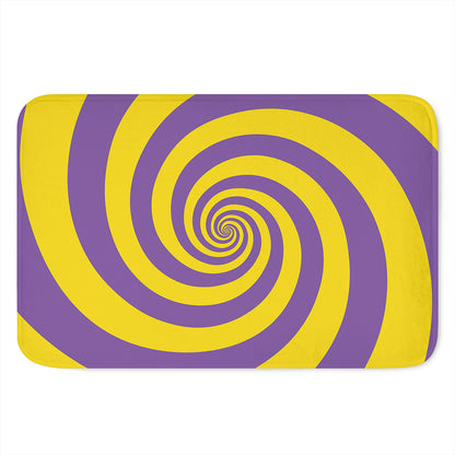 Purple And Yellow Spiral Illusion Print Indoor Door Mat
