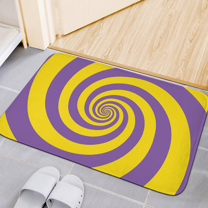 Purple And Yellow Spiral Illusion Print Indoor Door Mat