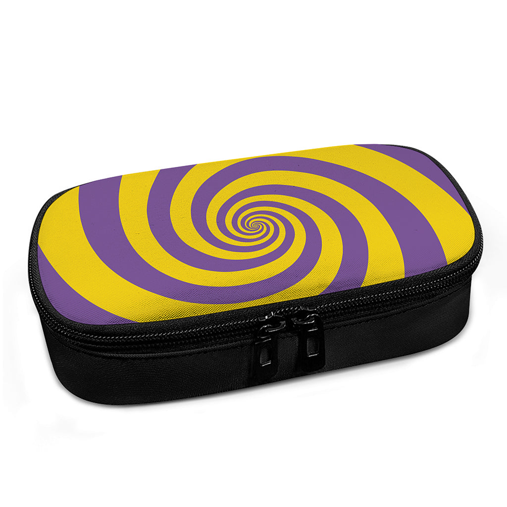 Purple And Yellow Spiral Illusion Print Insulin Cooler Travel Case