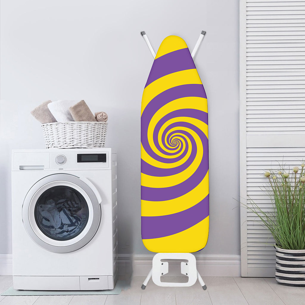 Purple And Yellow Spiral Illusion Print Ironing Board Cover