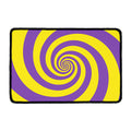 Purple And Yellow Spiral Illusion Print Kitchen Mat