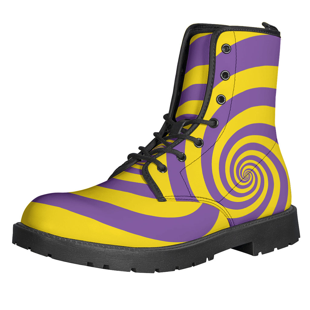 Purple And Yellow Spiral Illusion Print Backpack