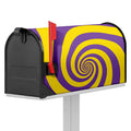 Purple And Yellow Spiral Illusion Print Mailbox Cover