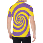 Purple And Yellow Spiral Illusion Print Men's Shirt